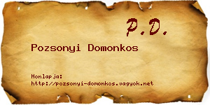 Pozsonyi Domonkos névjegykártya